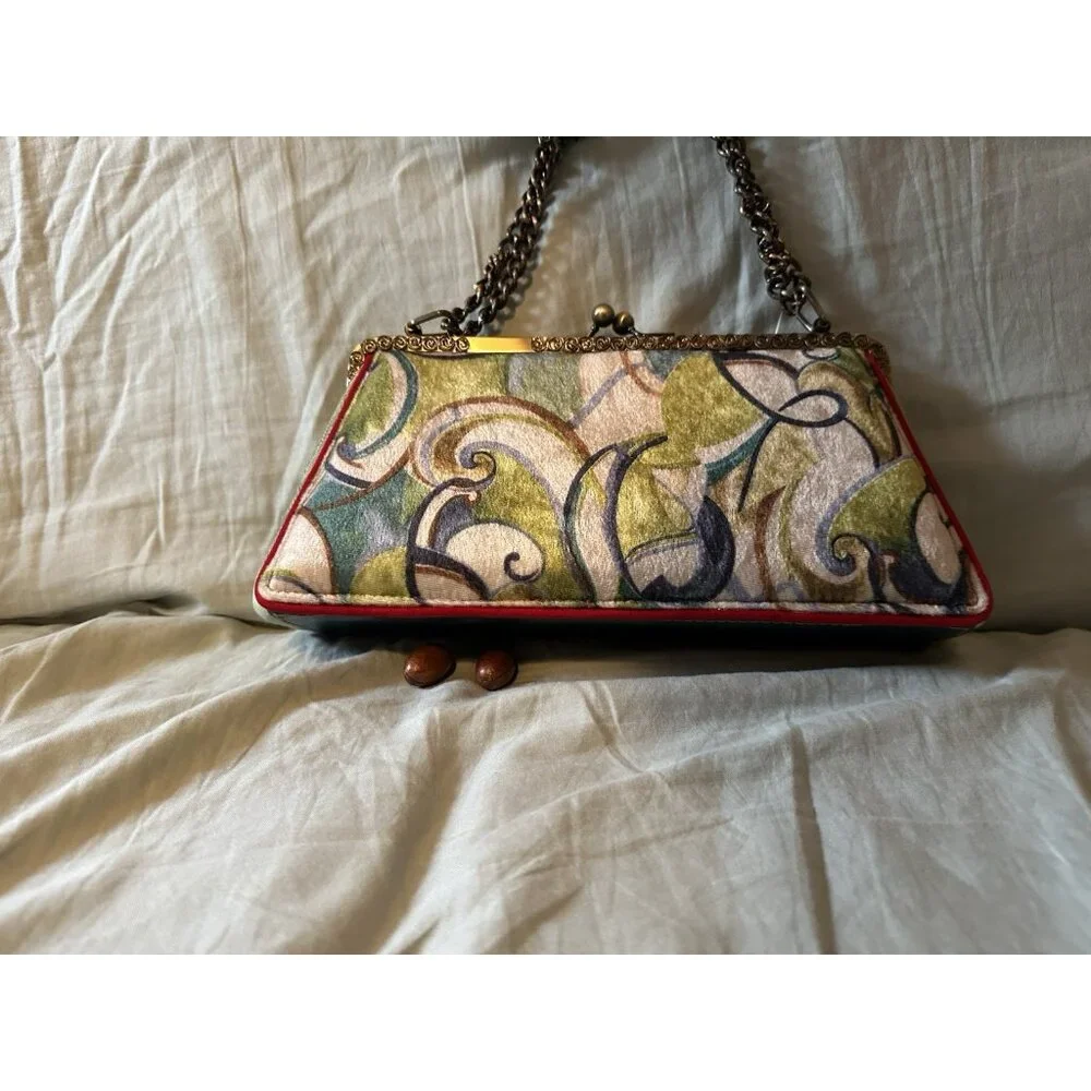 Vintage Mary Frances Beaded‎ Embellished Shoulder Bag Purse Floral Appliqué Art